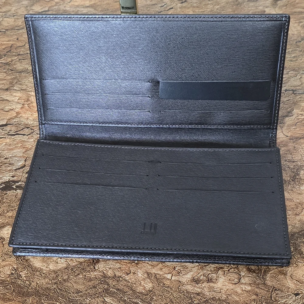 Dunhill London Black Continental Wallet Nylon Canvas & Leather Trim NEW w/ Box